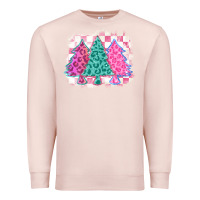 Pale Pink christmas leopard trees Premium Sweatshirt - MaliasSmallBusiness
