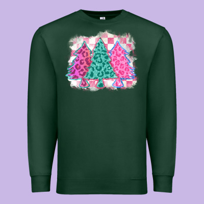 Christmas Leopard Trees Premium Sweatshirt Designed By Maliassmallbusiness