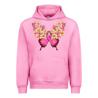 Fuchsia Pink Pink ribbon Breast Cancer butterfly Urban Hoodie - NancyCooperArtShop