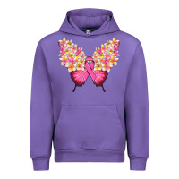 Tulip Pink ribbon Breast Cancer butterfly Urban Hoodie - NancyCooperArtShop