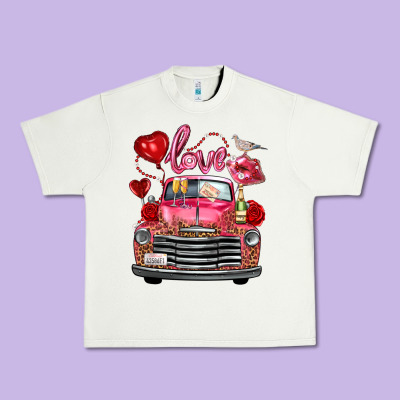 Valentine's Day Truck Love Bird Letter Urban Heavy Tee Designed By Fadigitalartstudio