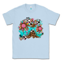 Dusty Blue race sunflower patches Classic Tee - AdoDesignShop