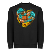Black fall pattern heart with sunflower Heavyweight Sweatshirt - HRA Design Shop