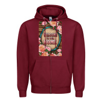 Burgundy Western Welcome To Our Home Zipper Hoodie - LillyAllenDesigns