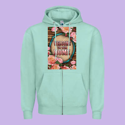 Western Welcome To Our Home Zipper Hoodie Designed By Lillyallendesigns