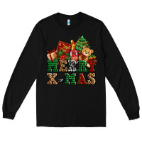 Black merry xmas with christmas Long Sleeve Tee - AdoDesignShop
