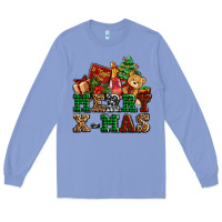 Colony Blue merry xmas with christmas Long Sleeve Tee - AdoDesignShop