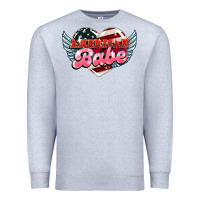 Heather Grey American babe Premium Sweatshirt - NancyCooperArtShop