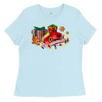 Baby Blue cowgirl hat with gifts and cookies Ladies Tee - AdoDesignShop