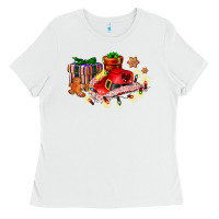 White cowgirl hat with gifts and cookies Ladies Tee - AdoDesignShop