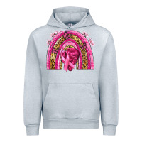Heather Grey breast cancer rainbow Urban Hoodie - NancyCooperArtShop
