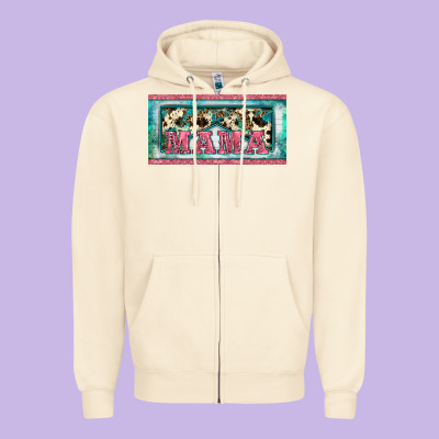 Western Mama     License Plate Zipper Hoodie Designed By Barkaloodesign