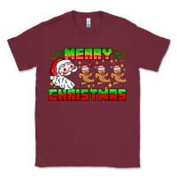 Burgundy Merry Christmas Classic Tee - CowhideDigitalArt