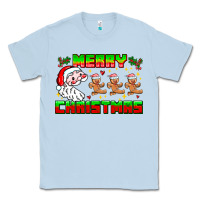 Dusty Blue Merry Christmas Classic Tee - CowhideDigitalArt