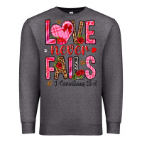 Charcoal Heather love never fails i corintians 13 8 Premium Sweatshirt - NancyCooperArtShop