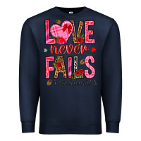 Navy love never fails i corintians 13 8 Premium Sweatshirt - NancyCooperArtShop