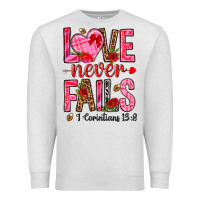 Oatmeal Heather love never fails i corintians 13 8 Premium Sweatshirt - NancyCooperArtShop