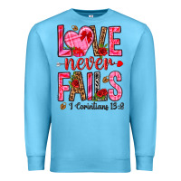 Ocean Blue love never fails i corintians 13 8 Premium Sweatshirt - NancyCooperArtShop