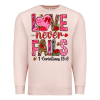 Pale Pink love never fails i corintians 13 8 Premium Sweatshirt - NancyCooperArtShop