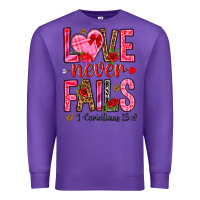 Purple love never fails i corintians 13 8 Premium Sweatshirt - NancyCooperArtShop
