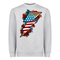 Heather Grey American lightning bolt Heavyweight Sweatshirt - Neo Western