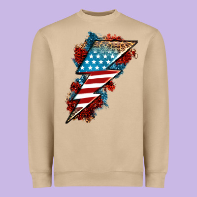 American Lightning Bolt Heavyweight Sweatshirt Designed By Neo Western
