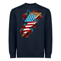 Navy American lightning bolt Heavyweight Sweatshirt - Neo Western