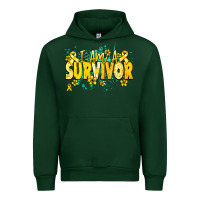 Forest Green I am a survivor yellow ribbon Urban Hoodie - NancyCooperArtShop