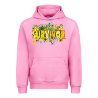 Fuchsia Pink I am a survivor yellow ribbon Urban Hoodie - NancyCooperArtShop