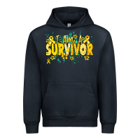 Navy I am a survivor yellow ribbon Urban Hoodie - NancyCooperArtShop