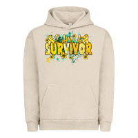 Pigment French Oak I am a survivor yellow ribbon Urban Hoodie - NancyCooperArtShop