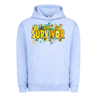 Pigment Grape Ice I am a survivor yellow ribbon Urban Hoodie - NancyCooperArtShop