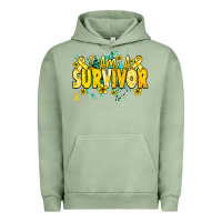Pigment Oil Green I am a survivor yellow ribbon Urban Hoodie - NancyCooperArtShop
