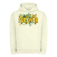 Pigment Pistachio I am a survivor yellow ribbon Urban Hoodie - NancyCooperArtShop