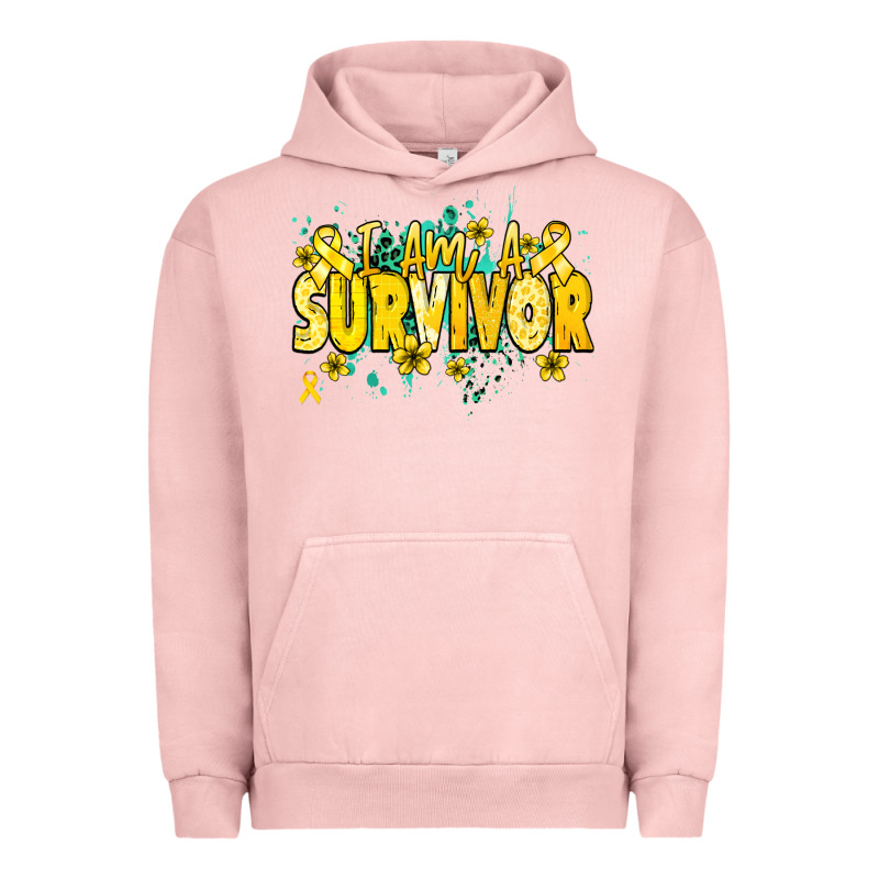 I Am A Survivor Yellow Ribbon Urban Hoodie by NancyCooperArtShop | Teevron