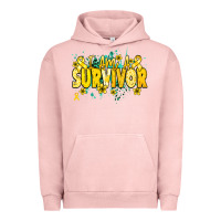Pigment Salmon I am a survivor yellow ribbon Urban Hoodie - NancyCooperArtShop