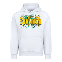 White I am a survivor yellow ribbon Urban Hoodie - NancyCooperArtShop