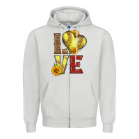 Dove Grey western love softball Zipper Hoodie - LillyAllenDesigns