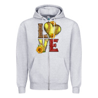 Heather Grey western love softball Zipper Hoodie - LillyAllenDesigns