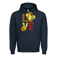 Navy western love softball Zipper Hoodie - LillyAllenDesigns