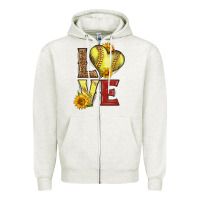 Oatmeal Heather western love softball Zipper Hoodie - LillyAllenDesigns
