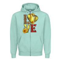 Seafoam western love softball Zipper Hoodie - LillyAllenDesigns
