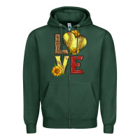 Sports Green western love softball Zipper Hoodie - LillyAllenDesigns