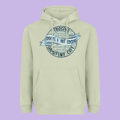 Frostys Snowflake Cafe Heavyweight Hoodie Designed By Maliassmallbusiness
