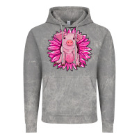Cloud Rock pink sunflower pig Vintage Hoodie - RanaPortraitStore