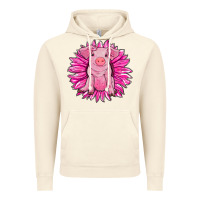 Vintage Artic pink sunflower pig Vintage Hoodie - RanaPortraitStore