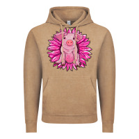 Vintage Coffee pink sunflower pig Vintage Hoodie - RanaPortraitStore