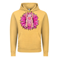 Vintage Mustard pink sunflower pig Vintage Hoodie - RanaPortraitStore