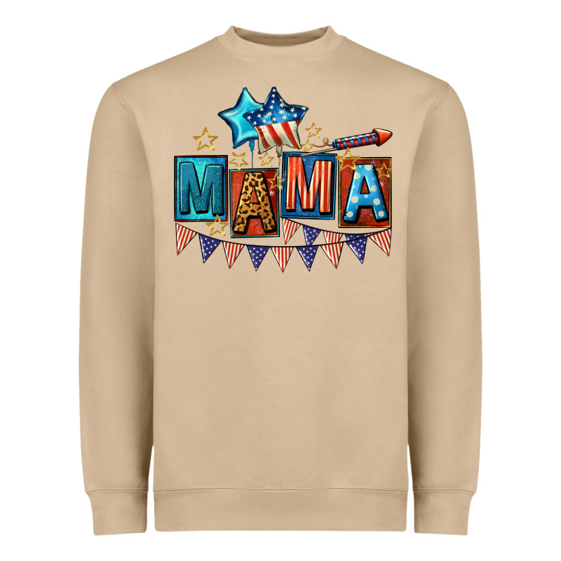 All American Mama 4th Of July Heavyweight Sweatshirt by CowGirlArtShop | Teevron