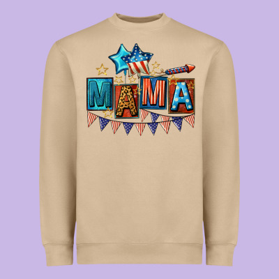 All American Mama 4th Of July Heavyweight Sweatshirt Designed By Cowgirlartshop